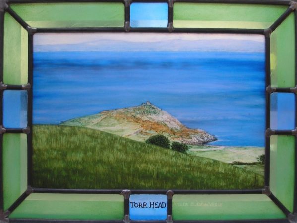 peinture sur verre d'un paysage irlandais