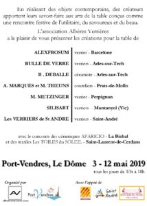 programme de l'exposition Les créateurs pour la Table